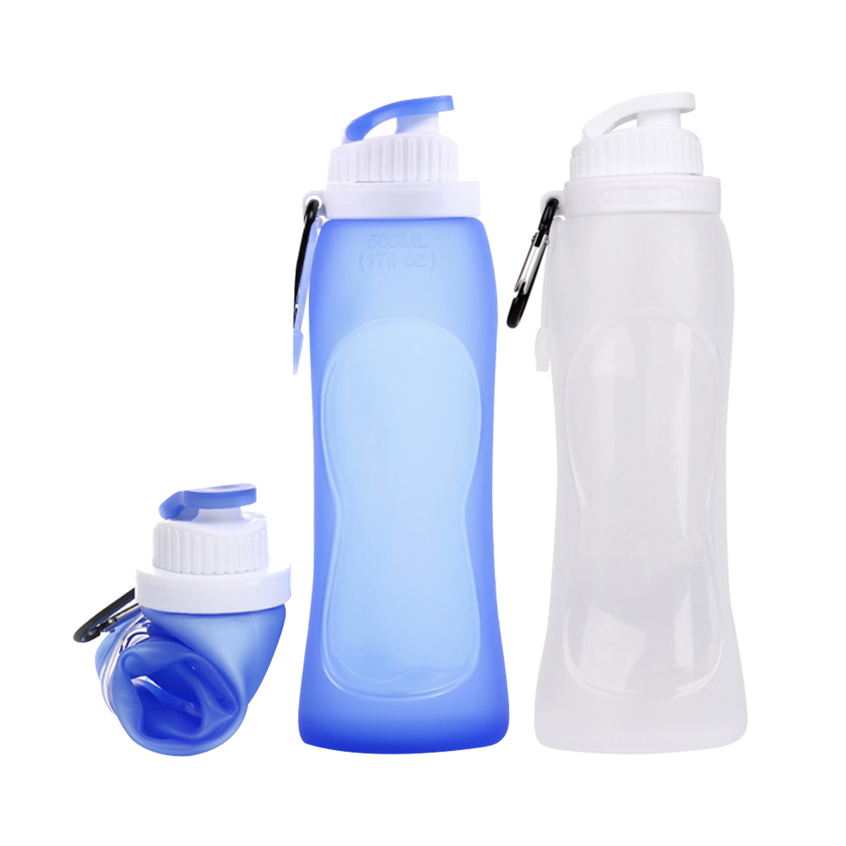 Foldable Water Bottle with Carabiner (500ml)